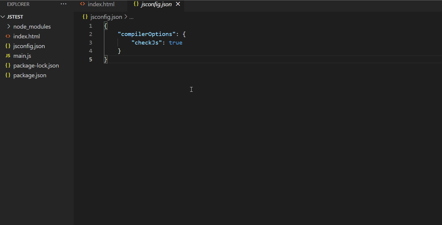 VS code without jsconfig.json