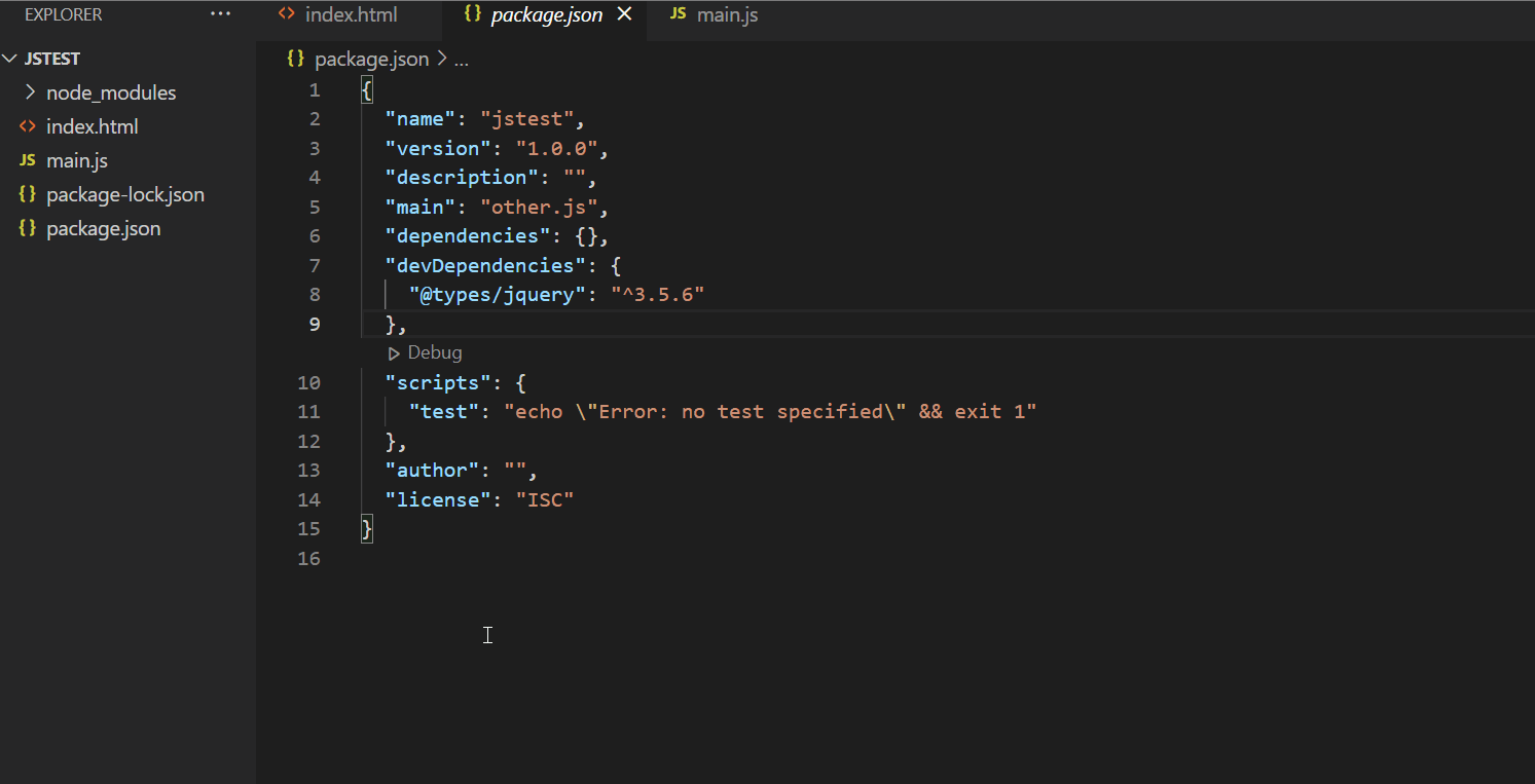 VS code with type definitions